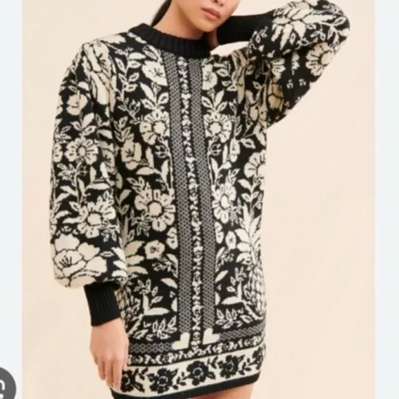 Farm Rio Black Pineapple Garden Knit Mini Dress - Picture 4 of 8